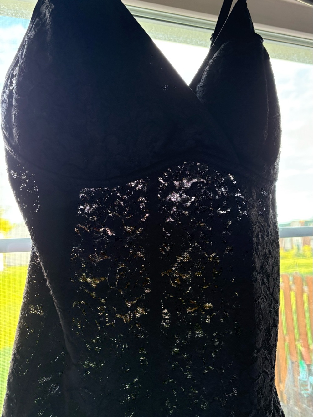 Black Lace One-Piece Bodysuit - Picture 5 of 13